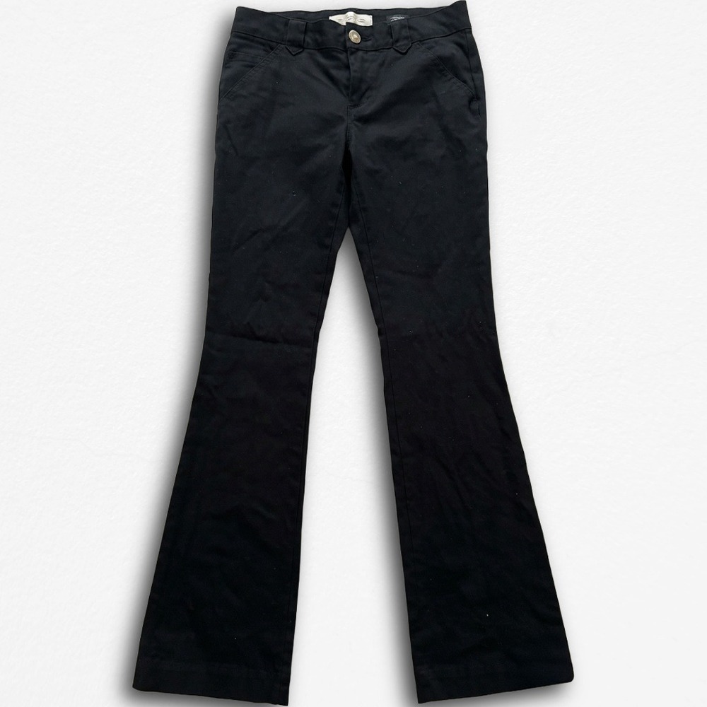 Old Navy Womens Black Flare Leg Low Rise Cotton Twill‎ Trousers Pants Size 14